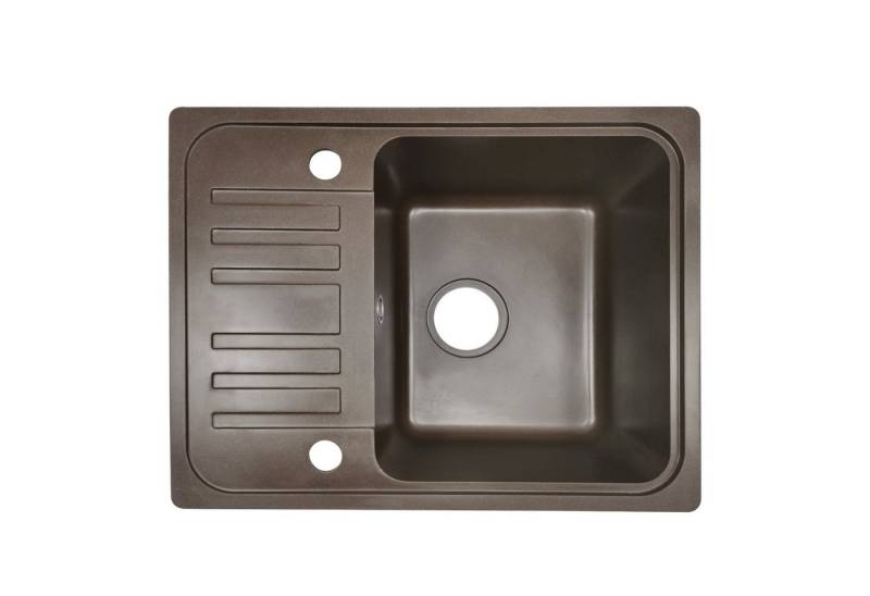 Aquamarin Granitspüle mit Abtropffläche, 56/45 cm von Aquamarin