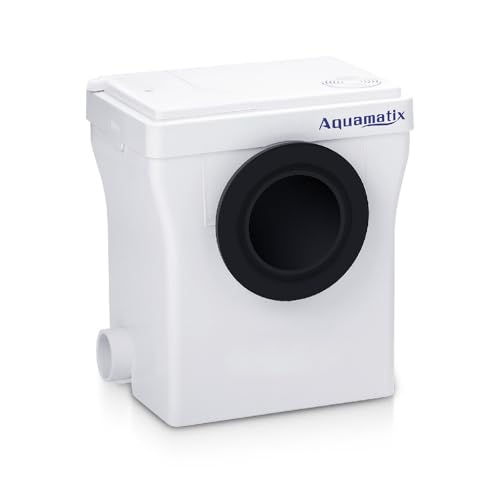 Aquamatix Cubo 400W Hebeanlage 145L/min Abwasserpumpe mit Kohlefilter 3 Eingänge für Toiletten, Waschbecken und Badewannen, 8m vertikale Pumpdistanz von Aquamatix