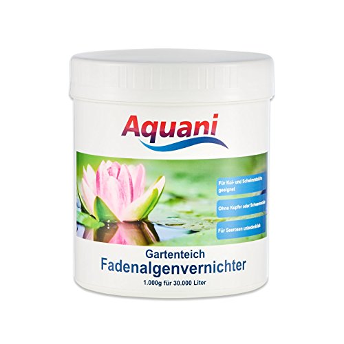 Aquani Fadenalgenvernichter Gartenteich 1.000g Algenmittel zum effektiven entfernen von Fadenalgen im Teich auch ideal als Algenvernichter/Teichpflege für Koi und Schwimmteich mit Algen geeignet von Aquani