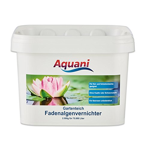Aquani Fadenalgenvernichter Gartenteich 2.500g Algenmittel zum effektiven entfernen von Fadenalgen im Teich auch ideal als Algenvernichter/Teichpflege für Koi und Schwimmteich mit Algen geeignet von Aquani