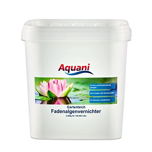 Aquani Fadenalgenvernichter Gartenteich 5.000g Algenmittel zum effektiven entfernen von Fadenalgen im Teich auch ideal als Algenvernichter/Teichpflege für Koi und Schwimmteich mit Algen geeignet von Aquani