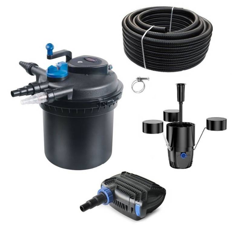 Aquaone Teichfilter AquaOne Teich Filteranlage Set Nr.20 CPF 5000 Druckfilter 10W Eco Teichpumpe Teichgröße bis 8000l Teichschlauch Bachlauf UV Lampe von Aquaone