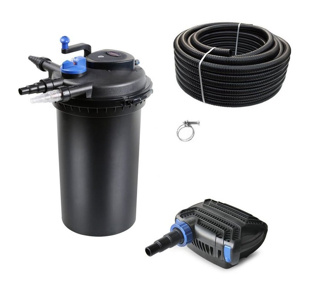 Aquaone Teichfilter AquaOne Teich Filteranlage Set Nr.29 CPF 15000 Druckfilter 30W Eco Teichpumpe Teichgröße bis 30000l Teichschlauch Bachlauf UV Lampe von Aquaone