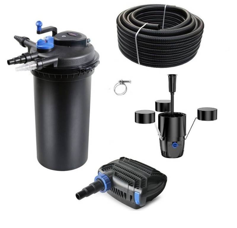 Aquaone Teichfilter AquaOne Teich Filteranlage Set Nr.30 CPF 15000 Druckfilter 30W Eco Teichpumpe Teichgröße bis 30000l Teichschlauch Bachlauf UV Lampe von Aquaone