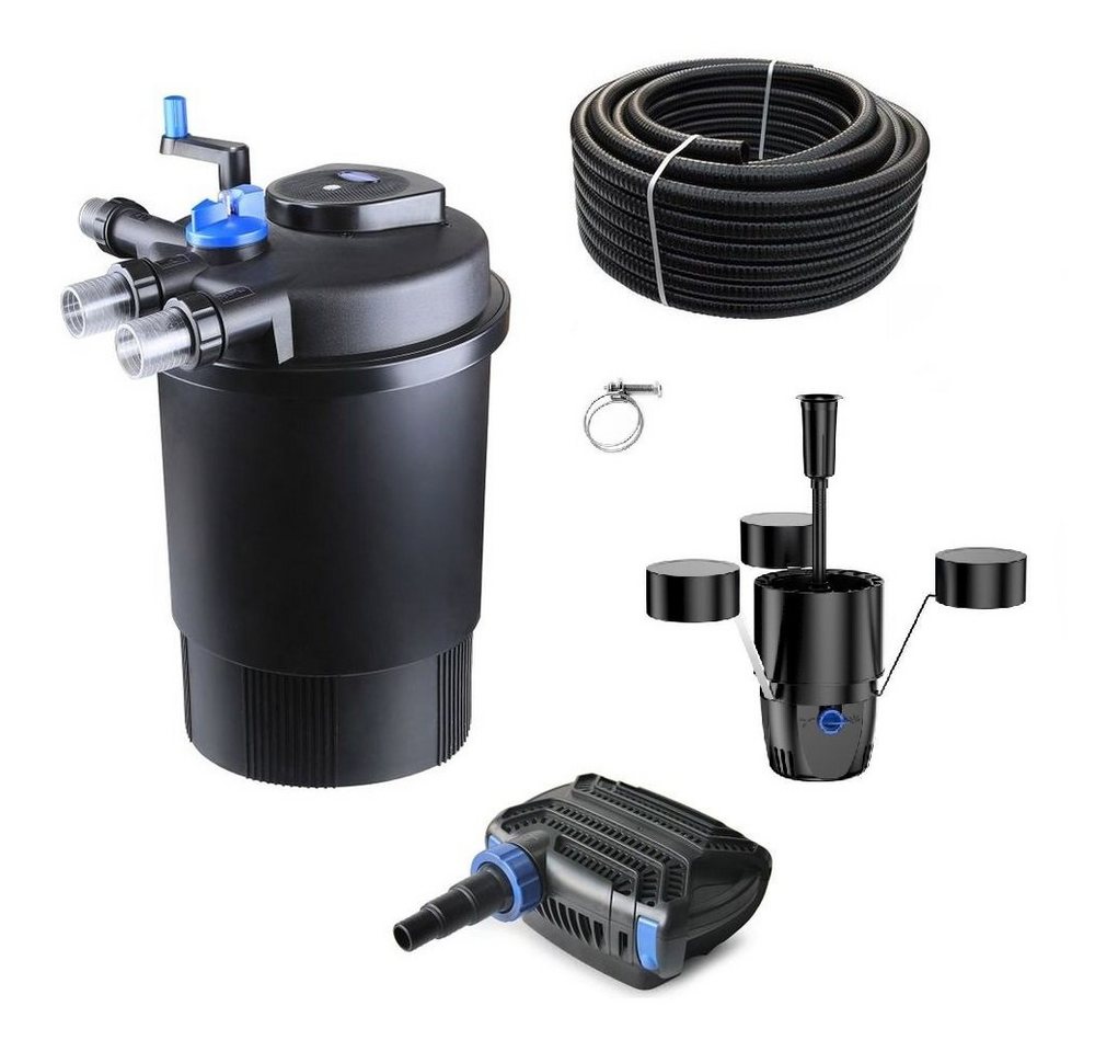 Aquaone Teichfilter AquaOne Teich Filteranlage Set Nr.46 CPF 30000 Druckfilter 70W Eco Teichpumpe Teichgröße bis 60000l Teichschlauch Bachlauf UV Lampe von Aquaone