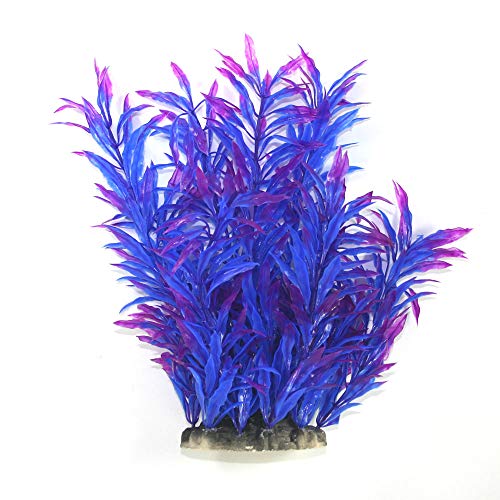 Aquapapa Aquarium-Pflanzen, Dekoration, Ornament, Kunststoff, Kunstpflanze (Blau/Violett, 24,1 cm Höhe) von Aquapapa