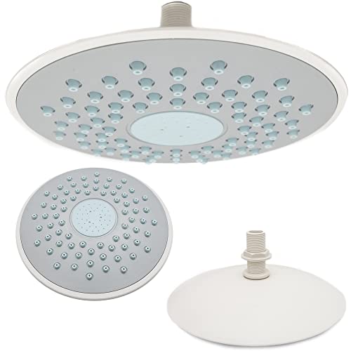 AquaParts Runder Duschkopf | 20cm | 1/2" | Regendusche | Durchmesser | Wasserfall-Duschkopf | Verstellbarer Kopfbrause | Wassersparend mit Anti-Kalk-Düsen von Aquaparts