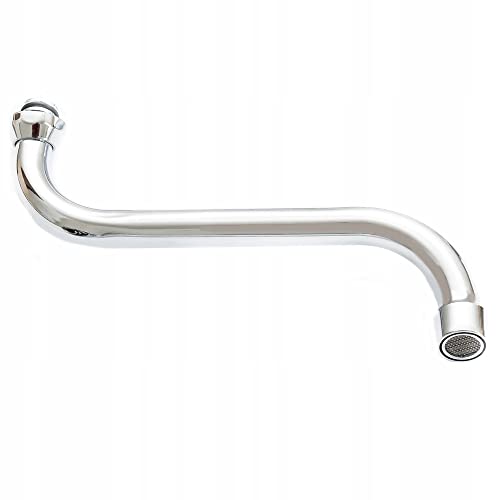 AquaParts S-Auslauf für Küchen-Armaturen | Verchromt | 20cm (22cm) Länge | 3/4" Anschluss | Ø18 mm Auslauf Rohrdurchmesser von Aquaparts