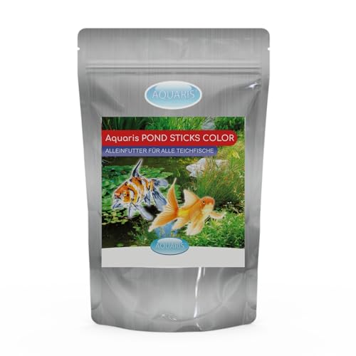 AQUARIS Pond Sticks Color 1200 g / 15 L. Schwimmendes Teichfutter, geeignet für Koi, Goldfische und andere Teichfische. Trübt das Wasser Nicht. Fischfutter Sticks mit Farbpigmenten. von Aquaris
