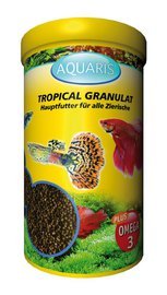 AQUARIS Tropical Granulat Zierfischfutter - 250 ml. Hauptfutter für Tropische Zierfische. Fischfutter Granulat Aquarium fördert Farbenpracht, Wachstum und Immunsystem. von Aquaris