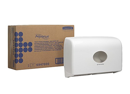 Aquarius, 6947, Twin Mini Jumbo, Spender für Toilettenpapierrollen, Weiß, 1 x 1 Spender von Aquarius