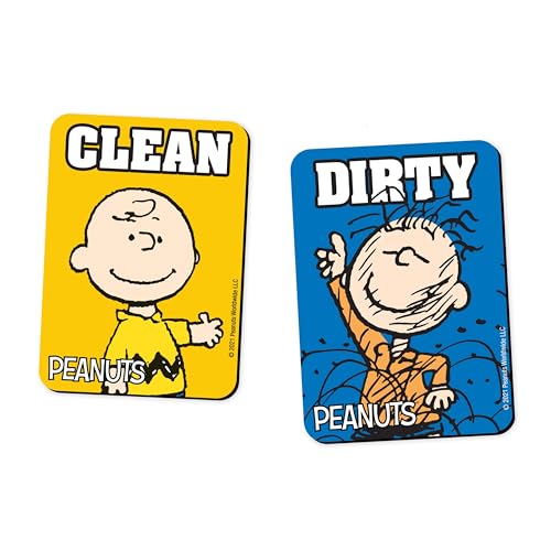 AQUARIUS Peanuts Charlie and Pig Pen Clean Dirty Double Sided Kitchen Dishwasher Magnet - with Adhesive Magnetic Plate for Non-Magnetic Surfaces - Officially Licensed Merchandise - 2.75 x 3.75 in von AQUARIUS