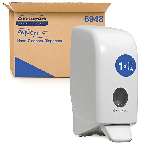 Aquarius Seifen-Spender 6948 – 1 x wandmontierter Seifenspender, weiß (Nachfüllmenge 1 Liter) von KIMBERLY-CLARK