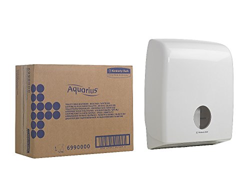 Aquarius-Spender für Einzelblatt-Toilettenpapier in Großpackung 6990 – 1 x Spender für Einzelblatt-Toilettenpapier, weiß von KIMBERLY-CLARK
