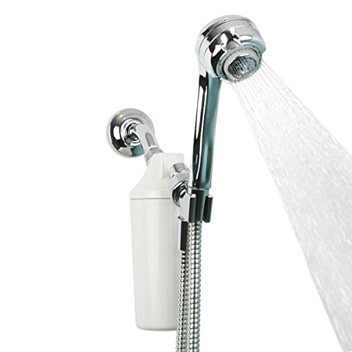 Aquasana AQ-4105CHR Duschwasserfiltersystem, maximale Durchflussmenge mit Handstab, filtert über 90% des Chlors – Kohle- und KDF-Filtermedien – weiche Haut und Haare aus hartem Wasser von Aquasana