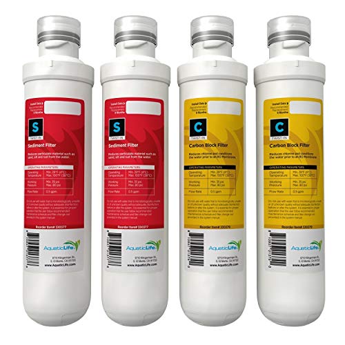 Aquatic Life Twist-In RO/RODI Ersatzkartuschen – inklusive 2 Kohleblockfilter und 2 Sedimentkartuschen, 3- und 4-stufige Umkehrosmose-Entionisierungssysteme Aquatic Life Twist-In RO/RODI Ersatzkartuschen – inklusive 2 Kohleblockfilter und 2 Sedimentkartuschen, 3- und 4-stufige Umkehrosmose-Entionisierungssysteme von Aquatic Life