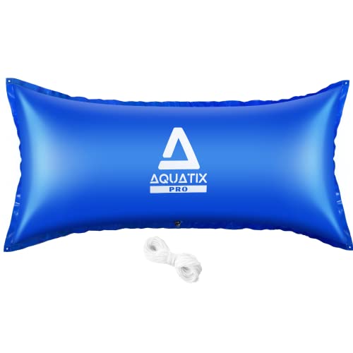 Aquatix Pro Pool-Kissen für oberirdische Pools, 1,2 x 2,4 m Schließ-Winter-Set mit 30,5 m Seil, super dicke 0,4 mm PVC-Schwimmbad-Abdeckung, Luftkissen, kältebeständig, Überwinterungseis-Equalizer von Aquatix Pro