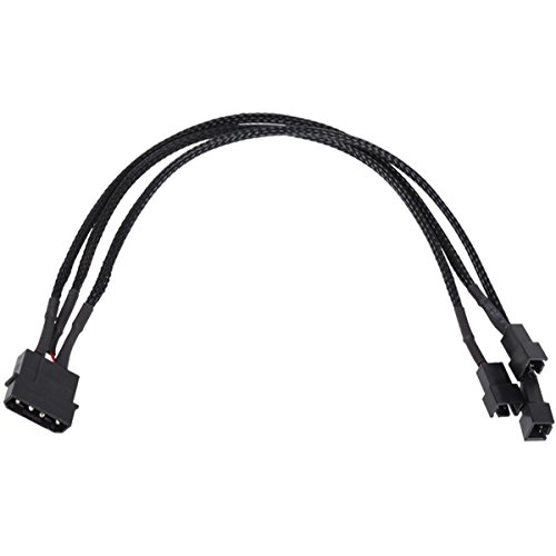 Phobya Adapter 4Pin Molex auf 3Pin 5V/7V/12V 30cm - Schwarz Kabel Lüfterkabel und Adapter von Phobya