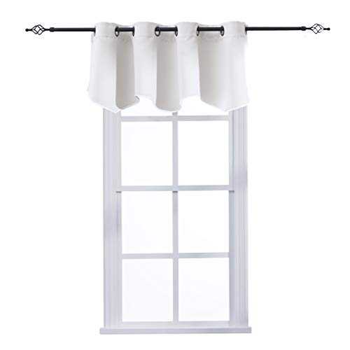 Aquazolax Solide Verdunkelungsvorhang, gewellt, 132,1 cm breit, 45,7 cm lang, modern, Grommet| 1 Panel Greyish White von Aquazolax