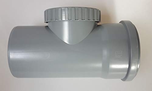 Aquer Revisionsrohr Reinigungsrohr Revisionsöffnung DN110, Polypropylen, Grau, 110 mm, 1 Stück von Aquer