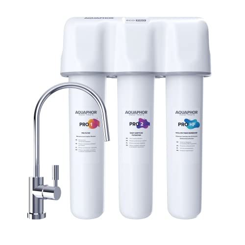 AQUAPHOR ECO PRO H TRIO Trinkwasserfiltersystem mit 1 Wege Wasserhahn Wasserenthärter mit Keimsperre und Ultrafiltration bis 0,1 Mikrometer von Aquintos Wasseraufbereitung