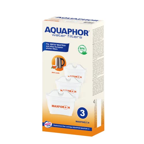 AQUAPHOR MAXPHOR+ H MAXFOR+ H Filterkartusche Wasserfilter 3er Pack mit EXTRA KALKSCHUTZ FÜR EXTRA HARTES WASSER AQUALEN für Tischwasserfilter von Aquintos Wasseraufbereitung