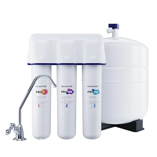 AQUAPHOR PRO100-M Umkehrosmoseanlage Trinkwasser-Umkehrosmose-System mit Remineralisierung PRO-M Kartusche für Trinkwasser 15,6/h - 380 Liter am Tag von Aquintos Wasseraufbereitung