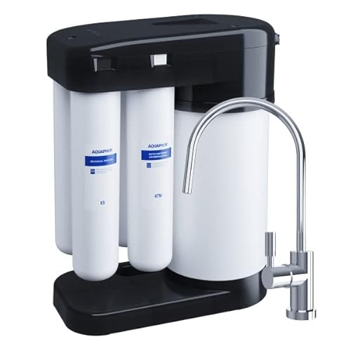 AQUAPHOR RO-102S Umkehrosmoseanlage mit 1 Wege Wasserhahn Trinkwasserfilter Reverse Osmosis System 100 GPD Membran für 380 Liter am Tag von Aquintos Wasseraufbereitung