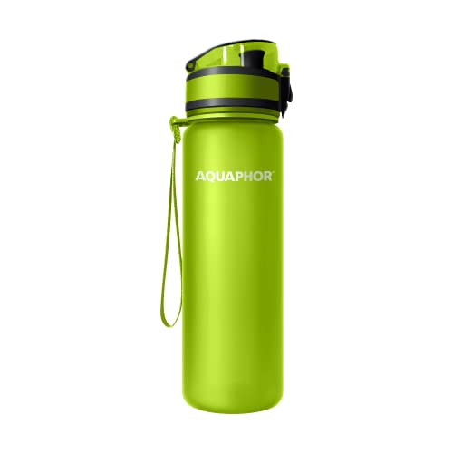 AQUAPHOR Wasserfilter-Trinkflasche Filterflasche CITY, filtert Chlor, BPA-Frei, 0,5L mit Aktivkohle-Wasserfilter aus Kokosnussschalen in 6 verschiedenen Farben (Grün) von Aquintos Wasseraufbereitung