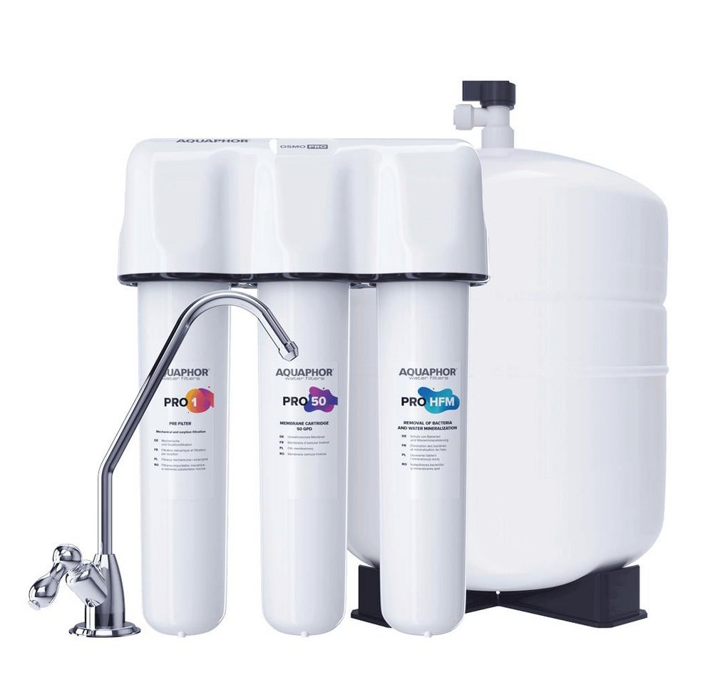 Aquintos Wasseraufbereitung Untertisch-Trinkwassersystem PRO50-HFM Trinkwasser Umkehrosmosesystem, Keimsperre und Remineralisierung 7,8 Ltr./Std. - 190 Ltr./Tag Aquintos Wasseraufbereitung Untertisch-Trinkwassersystem PRO50-HFM Trinkwasser Umkehrosmosesystem, Keimsperre und Remineralisierung 7,8 Ltr./Std. - 190 Ltr./Tag von Aquintos Wasseraufbereitung