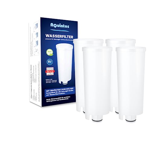 Delonghi Ersatzwasserfilter Wasserfilter passend für Kaffeevollautomaten mit der DLS C002 / DLSY002 / SER3017 Filterpatrone im Angebotspack 3+1 von Aquintos Wasseraufbereitung