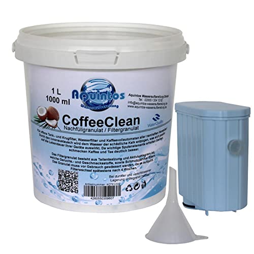 Nachfüllset AquaClean Kalk Wasserfilter passend für Saeco Philips Kaffeevollautomaten mit der Philips CA6903/10 CA6903/22 CA6903/99 - Wasserfilter mit 1 Liter Granulat von Aquintos Wasseraufbereitung