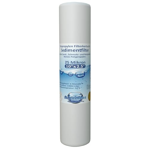 Polypropylen Wasserfilter Sedimentfilter Partikelfilter 5 Zoll • 10 Zoll • 20 Zoll 1µ • 5µ • 10µ • 25µ • 50µ • 100µ (10 Zoll 25µ) von Aquintos Wasseraufbereitung
