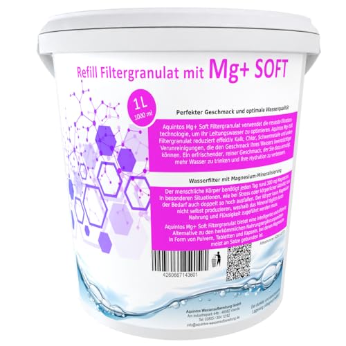 ReFill Filtergranulat mit Mg+ Ersatz für BWT Magnesium Mineralized und Aarke Enriched Mg+ Soft Filtergranulat von Aquintos (1L MG+SOFT) von Aquintos Wasseraufbereitung