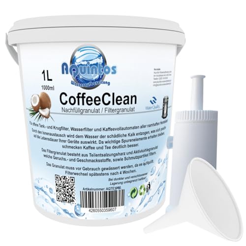 ReFill Wasserfilter passend für EXPRESSI Kapselmaschinen von ALDI für Kapselmaschinen One Sqaure Wave Twins || mit Filterpatrone Wasserfilter (1 Liter Nachfüllset) von Aquintos Wasseraufbereitung