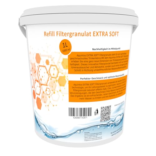 Refill Filtergranulat Ersatz für BWT soft und Aarke Pure Clean + Taste EXTRA SOFT Filtergranulat von Aquintos (1L ESOFT) von Aquintos Wasseraufbereitung