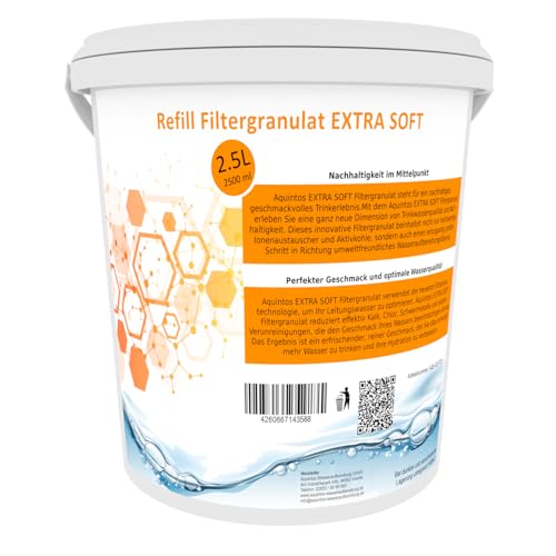 Refill Filtergranulat Ersatz für BWT soft und Aarke Pure Clean + Taste EXTRA SOFT Filtergranulat von Aquintos (2,5L ESOFT) von Aquintos Wasseraufbereitung