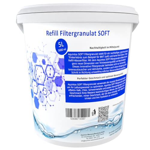 Refill Filtergranulat Ersatz für BWT soft und Aarke Pure Clean + Taste SOFT Filtergranulat von Aquintos (5L Eimer) von Aquintos Wasseraufbereitung