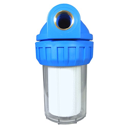 Transparentes Filtergehäuse Wasserfilter 5" mit 3/4" IG Gartenfilter Campingfilter Wohnwagenfilter Brunnenwasserfilter Gartenwasser von Aquintos Wasseraufbereitung