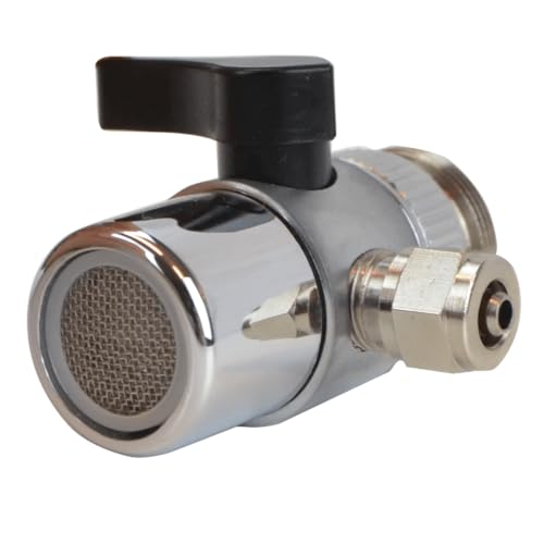 Wasserhahn Adapter Umschaltventil 1/2" ÜM x Perlator x 1/4" Schlauch Zweiwegehahn Schnellverbindung für Wasserfilter Küchenfilter Osmoseanlage Aquarium Filter Osmose Wasserhahn Adapter Umschaltventil 1/2" ÜM x Perlator x 1/4" Schlauch Zweiwegehahn Schnellverbindung für Wasserfilter Küchenfilter Osmoseanlage Aquarium Filter Osmose von Aquintos Wasseraufbereitung