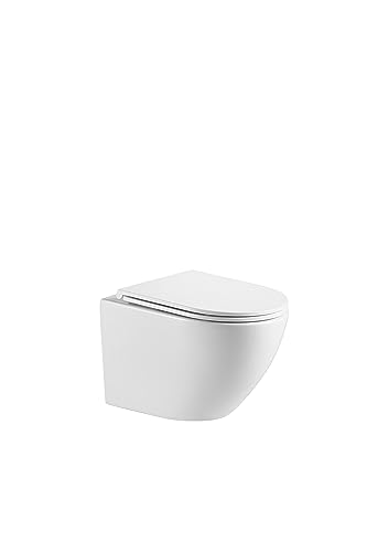 BTW Genua Hängendes WC weiß matt | 10 Jahre Garantie | Maße 370 x 490 x 360 mm von Aquore