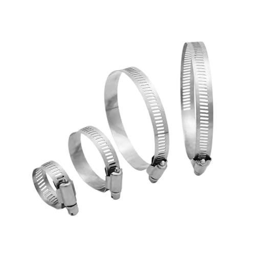 Aqxybgt 10 Stück Edelstahl verstellbare Antriebsschlauchschelle Kraftstoffleitung Schneckengröße Clip Hoop Schlauchschelle(141-165mm) von Aqxybgt