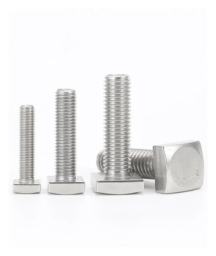 Aqxyju 1~10 Stücke M4 M5 M6 M8 M10 M12 304 A2 Edelstahl Vierkantschrauben Foursquare Quadrate Form Typ Kopf Maschinenschraube GB35(16mm,M4-10pcs) von Aqxyju