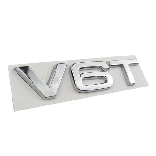 Aqxyju Generisch Auto Styling 3D Metall V6T V8T V6 V8 T Fender Side Körper Emblem Schwanz Trunk Abzeichen Aufkleber Personalisierte Auto Aufkleber(Silver V6T) Aqxyju Generisch Auto Styling 3D Metall V6T V8T V6 V8 T Fender Side Körper Emblem Schwanz Trunk Abzeichen Aufkleber Personalisierte Auto Aufkleber(Silver V6T) von Aqxyju