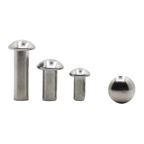 Aqxypas 10–50 Stück M0,8 M1 M1,2 M1,4 M1,6 M2 M2,5 M3 M4 M5 M6 304 Edelstahl Massiver Rundkopfniet Legierung Selbststeckender Niet GB867(M2 50pcs,12mm) von Aqxypas