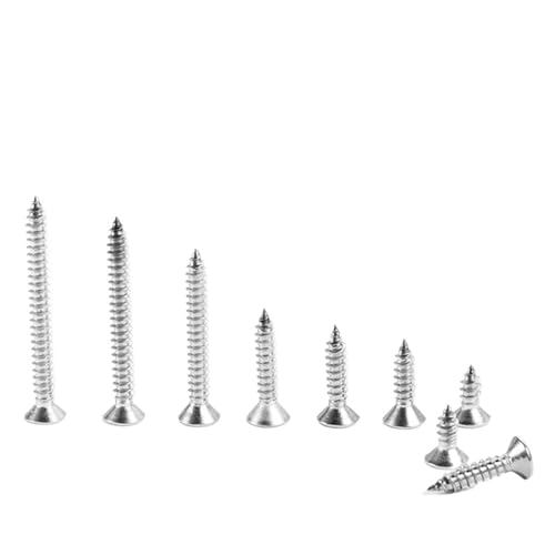 Aqxypas 2,2 mm 2,6 mm 304 Edelstahl-Kreuzschlitz-Senkkopf-Blechschrauben M2,2 M2,6 x 5 6 8 10 14 16 18 20 mm verlängerte Schrauben (Size : M2.2X20mm 50pcs) von Aqxypas