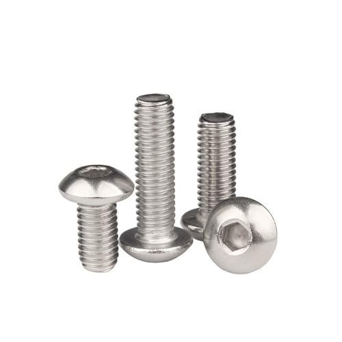 Aqxypas 304 Edelstahl M2.5 Innensechskantschrauben mit rundem Kopf A2-70 M2.5 x 3 4 5 6 10 12 16 18 20 32 38 40 mm Inbusschrauben(M2.5x3mm 50pcs) von Aqxypas