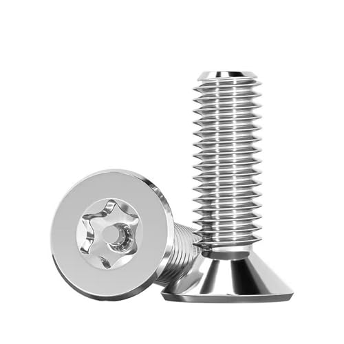 Aqxypas 304 Edelstahl M3 M4 M5 M6 Sechslappen-Torx-Senkkopf mit Stift Manipulationssichere Diebstahlsicherungsschrauben(M5x25mm 50pcs) von Aqxypas