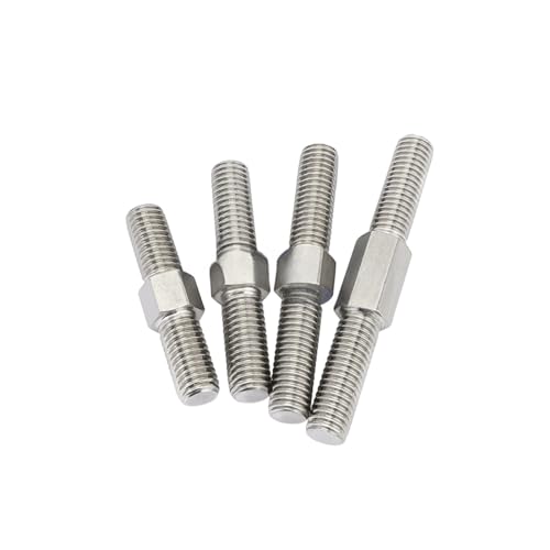 Aqxypas Doppelkopf-Gewindestange aus Edelstahl 304, Linksgewinde, Rechtsgewinde, Doppelendgewinde, Stangenbolzen, Stangenzahnstange, Doppelkopf (Size : M8x80mm (2pcs)) von Aqxypas