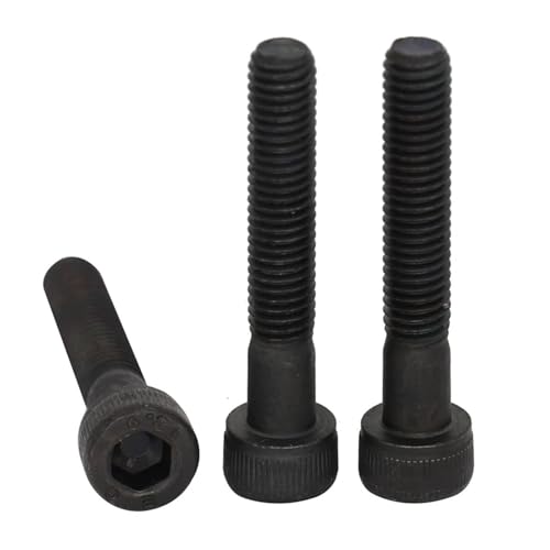 Aqxypas M2 3 mm 4 mm 5 mm 6 mm 7 mm 8 mm 9 mm Schwarzer Kohlenstoffstahl der Güteklasse 12.9 Vollgewinde DIN912 Kappenkopfschraube mit Innensechskant(50PIECES 7MM_M2) von Aqxypas